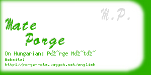 mate porge business card